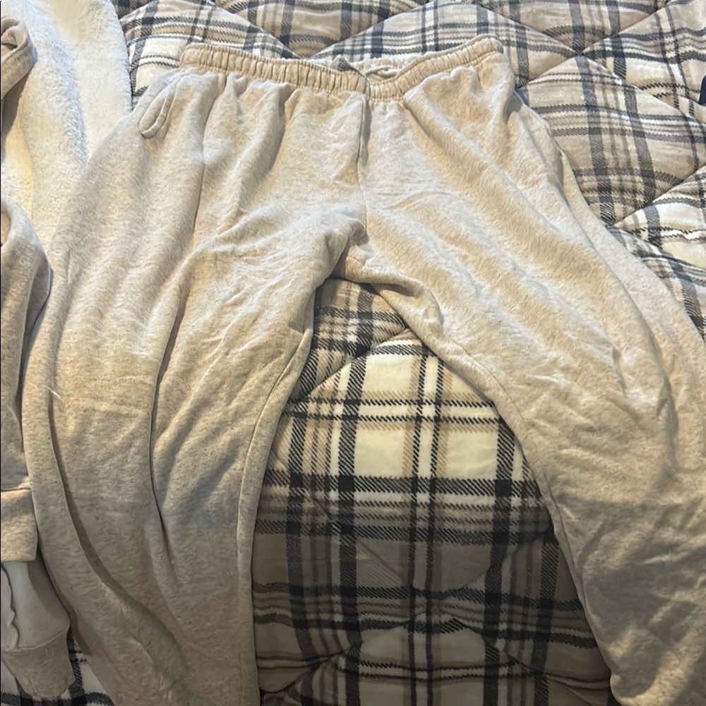 Pink/ Victoria’s Secret Cozy Beige Sweatpants and matching sweatshirt
